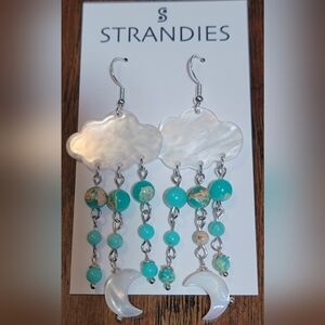 Cloud and moon earrings